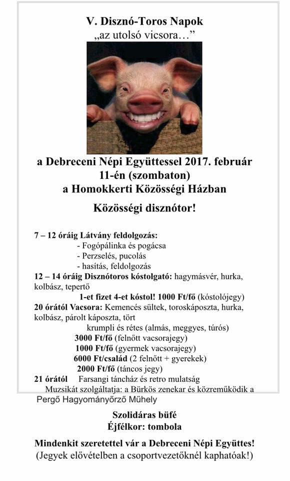 Farsangi bál és disznótor a Debreceni Népi Együttessel